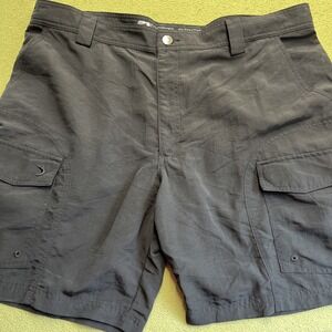 Reel Legends Black Cargo Fishing Shorts‎ Mens 42 Logo Lightweight Quick dry